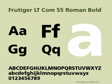 Frutiger LT Com 55 Roman Bold Version 1.30; 2006图片样张