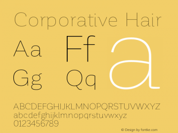 Corporative Hair Version 1.000;PS 001.000;hotconv 1.0.70;makeotf.lib2.5.58329图片样张