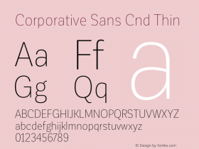 Corporative Sans Cnd Thin Version 1.000;PS 001.000;hotconv 1.0.88;makeotf.lib2.5.64775图片样张