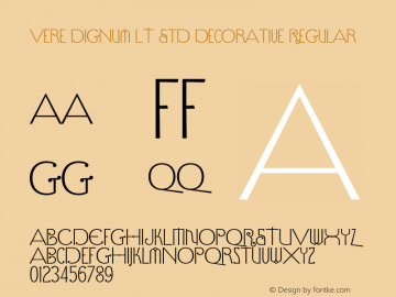 Vere Dignum LT Std Decorative Regular Version 2.001;PS 002.000;hotconv 1.0.38 Font Sample