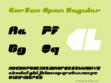 CorTen Open Fat Italic Version 1.000;PS 001.000;hotconv 1.0.38图片样张