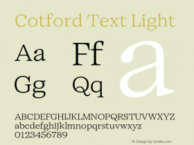 Cotford Text Light Version 1.00图片样张