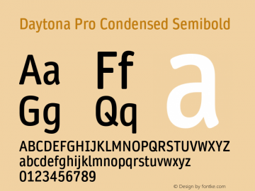 Daytona Pro Condensed Semibold Version 1.00图片样张