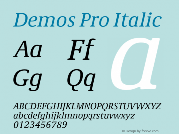 DemosPro-Italic Version 1.00图片样张
