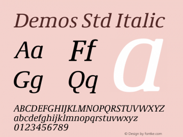 DemosStd-Italic Version 1.00图片样张