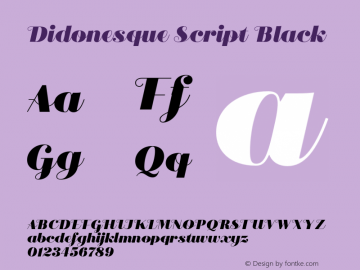 Didonesque Script Black Version 1.000;hotconv 1.0.109;makeotfexe 2.5.65596图片样张