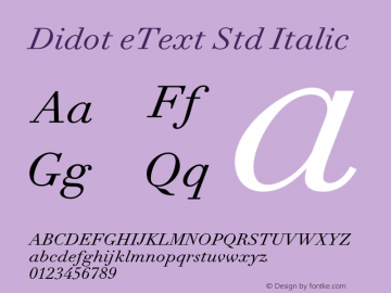 DidoteTextStd-Italic Version 1.000图片样张