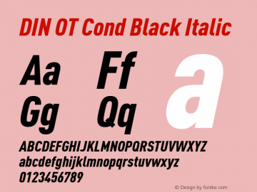 DIN OT Cond Black Italic Version 7.601, build 1030, FoPs, FL 5.04图片样张