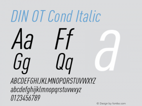 DIN OT Cond Italic Version 7.601, build 1030, FoPs, FL 5.04图片样张