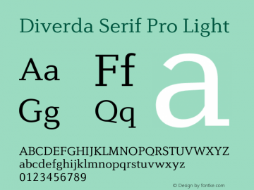 Diverda Serif Pro Light Version 2.00图片样张