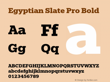 EgyptianSlatePro-Bold Version 1.000图片样张