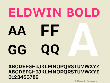 Eldwin Capitals Bold Version 1.001;PS 001.001;hotconv 1.0.88;makeotf.lib2.5.64775图片样张