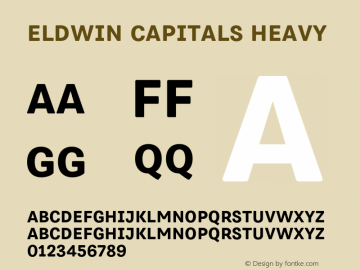 Eldwin Capitals Heavy Version 1.001;PS 001.001;hotconv 1.0.88;makeotf.lib2.5.64775图片样张