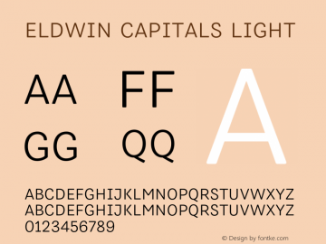 Eldwin Capitals Light Version 1.001;PS 001.001;hotconv 1.0.88;makeotf.lib2.5.64775图片样张
