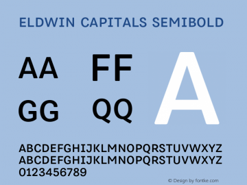 Eldwin Capitals SemiBold Version 1.001;PS 001.001;hotconv 1.0.88;makeotf.lib2.5.64775图片样张