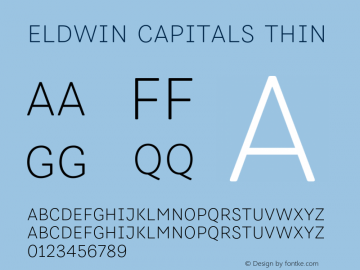 Eldwin Capitals Thin Version 1.001;PS 001.001;hotconv 1.0.88;makeotf.lib2.5.64775图片样张