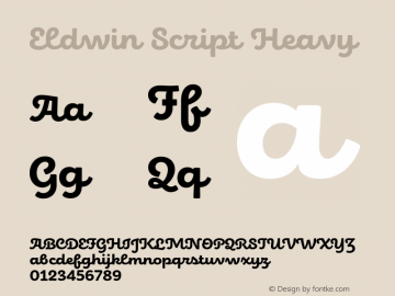 Eldwin Script Heavy Version 1.001;PS 001.001;hotconv 1.0.88;makeotf.lib2.5.64775图片样张