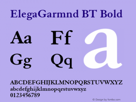 ElegaGarmnd BT Bold Version 1.01 emb4-OT图片样张