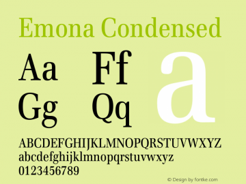 Emona Condensed Version 1.00图片样张
