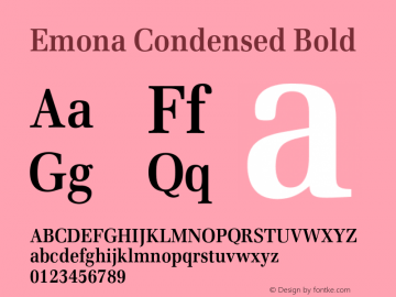Emona Condensed Bold Version 1.00图片样张