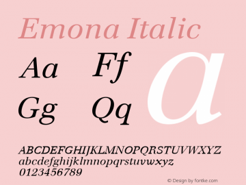 Emona Italic Version 1.00图片样张