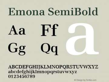Emona SemiBold Version 1.00图片样张