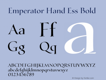 Emperator Hand Ess Bold Version 1.000;hotconv 1.0.109;makeotfexe 2.5.65596图片样张