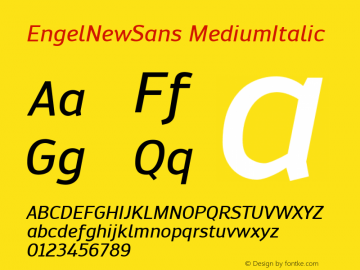 EngelNewSans MediumItalic Version 1.001; ttfautohint (v1.5)图片样张