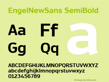 EngelNewSans SemiBold Version 1.001; ttfautohint (v1.5)图片样张