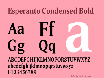 Esperanto Condensed Bold Version 1.00图片样张