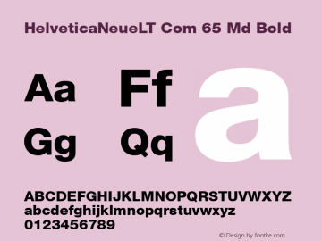 HelveticaNeueLT Com 65 Md Bold Version 2.01;2006图片样张
