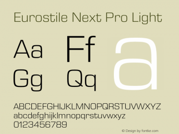 Eurostile Next Pro Light Version 2.00图片样张