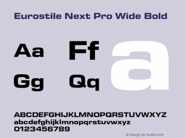 Eurostile Next Pro Wide Bold Version 1.00图片样张