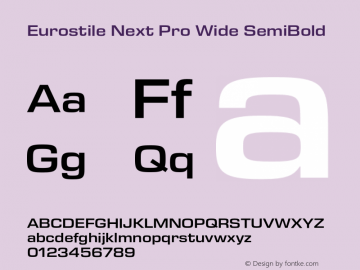 Eurostile Next Pro Wide SmBd Version 1.00图片样张