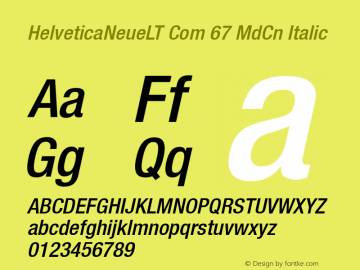 HelveticaNeueLT Com 67 MdCn Italic Version 2.01;2006图片样张