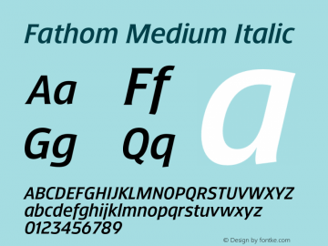 Fathom Medium Italic Version 5.000;FEAKit 1.0图片样张