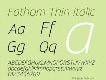 Fathom Thin Italic Version 5.000;FEAKit 1.0图片样张