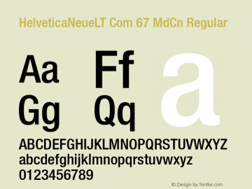 HelveticaNeueLT Com 67 MdCn Regular Version 2.01;2006图片样张
