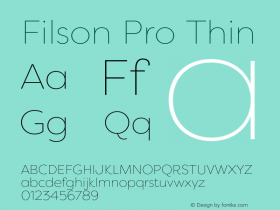 Filson Pro Thin Version 3.001;hotconv 1.0.109;makeotfexe 2.5.65596图片样张