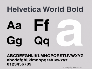 Helvetica World Bold Version 1.01 Build 100图片样张
