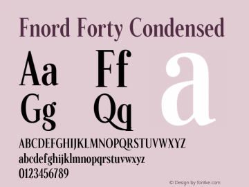 Fnord Forty Condensed Version 1.000;PS 001.000;hotconv 1.0.88;makeotf.lib2.5.64775图片样张