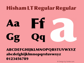 Hisham LT Regular Regular Version 1.10 Build 106 Font Sample