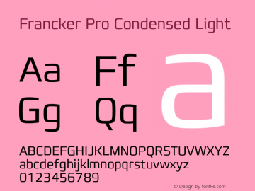 FranckerPro-CondensedLight Version 1.01图片样张
