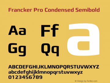FranckerPro-CondensedSmbold Version 1.01图片样张