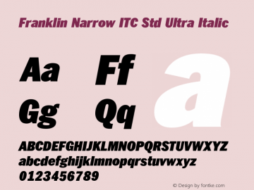 FranklinNarrowITCStd-UltraIta Version 1.01图片样张