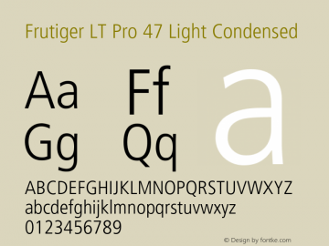 Frutiger LT Pro 47 Light Cn Version 1.02图片样张