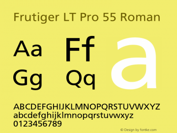 Frutiger LT Pro 55 Roman Version 1.02图片样张