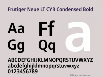 FrutigerNeueLTCYR-CnBold Version 1.00图片样张