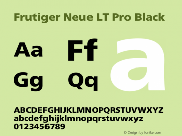 Frutiger Neue LT Pro Medium Bold Version 1.00图片样张