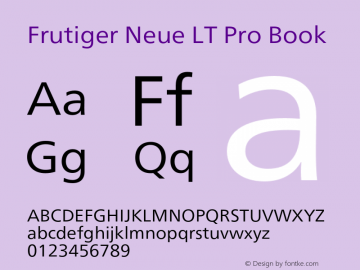 Frutiger Neue LT Pro Bk Version 2.300图片样张